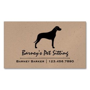 Rhodesian Ridgeback Dog Silhouette Magnetic Business Card