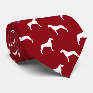 Rhodesian Ridgeback Dog Silhouettes Pattern Red Tie