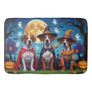 Rhodesian Ridgeback Dogs Pumpkin Halloween Funny  Bath Mat