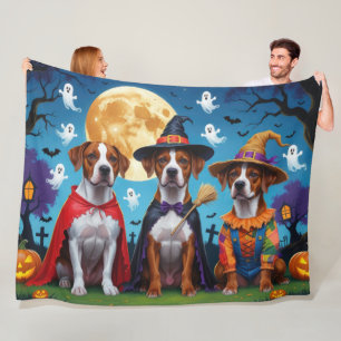 Rhodesian Ridgeback Dogs Pumpkin Halloween Funny  Fleece Blanket