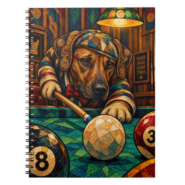 Rhodesian Ridgeback, Geometric Mosaic Notebook (Front)
