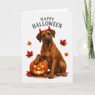 Rhodesian Ridgeback Halloween Devil Dog Card