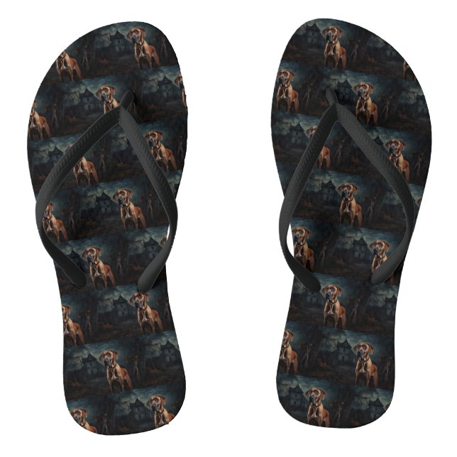 Rhodesian Ridgeback Halloween Scary  Jandals (Footbed)