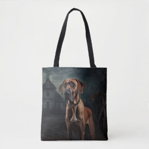 Rhodesian Ridgeback Halloween Scary  Tote Bag