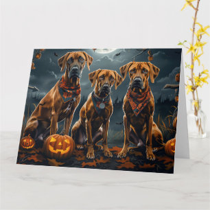 Rhodesian Ridgeback Halloween Spooky Card
