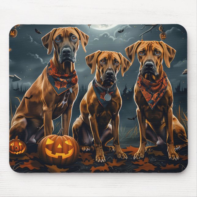 Rhodesian Ridgeback Halloween Spooky  Mouse Pad (Front)