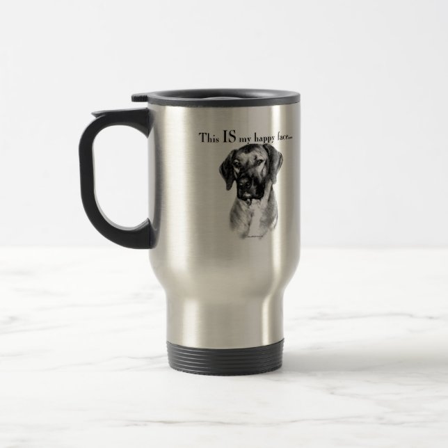 Rhodesian Ridgeback Happy Face Travel Mug (Left)