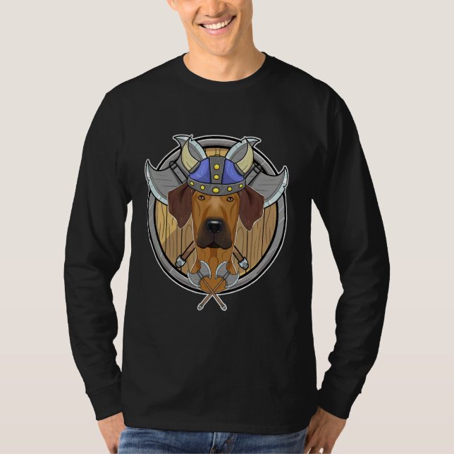 Rhodesian Ridgeback I Valhalla I Viking T-Shirt (Front)
