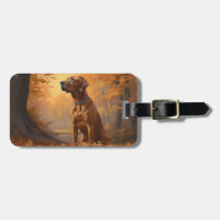 Rhodesian Ridgeback in Autumn Leaves Fall Inspire
