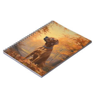 Rhodesian Ridgeback  in Autumn Leaves Fall Inspire Notebook