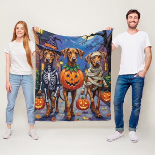 Rhodesian Ridgeback in Halloween Costumes Fleece Blanket