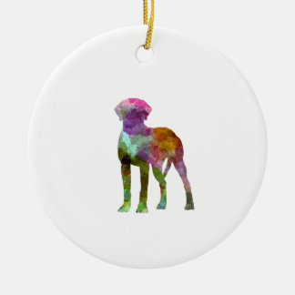 Rhodesian Ridgeback in watercolor Ceramic Tree Decoration