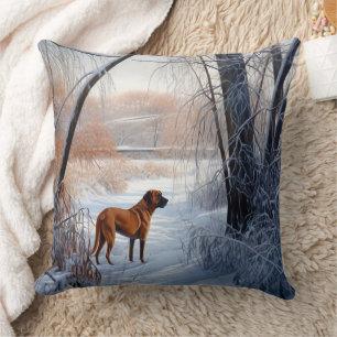Rhodesian Ridgeback Let It Snow Christmas  Cushion