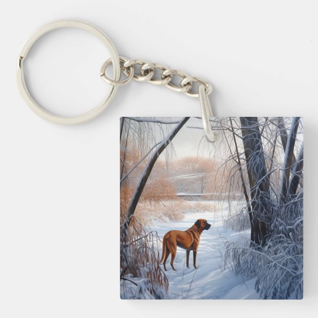 Rhodesian Ridgeback Let It Snow Christmas  Key Ring (Front)