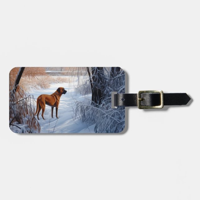 Rhodesian Ridgeback Let It Snow Christmas  Luggage Tag (Front Horizontal)