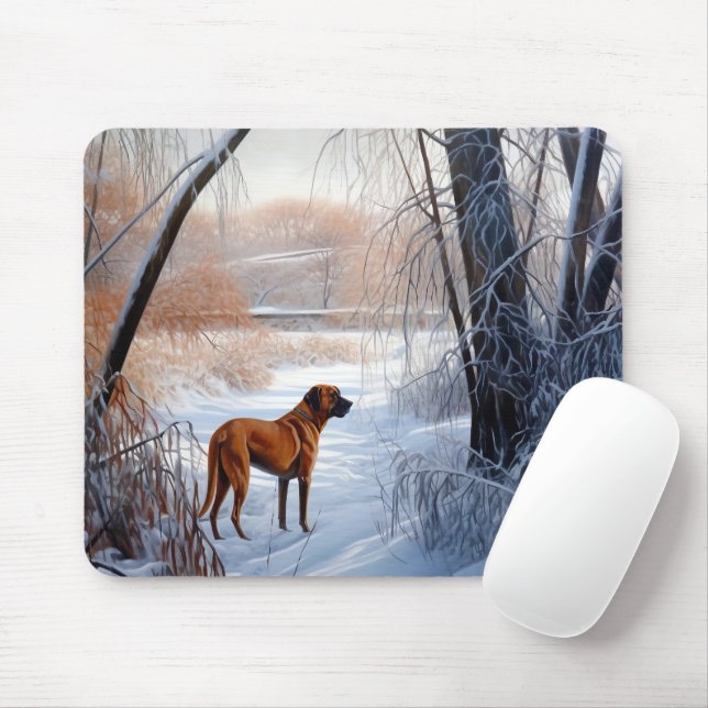 Rhodesian Ridgeback Let It Snow Christmas  Mouse Pad (With Mouse)