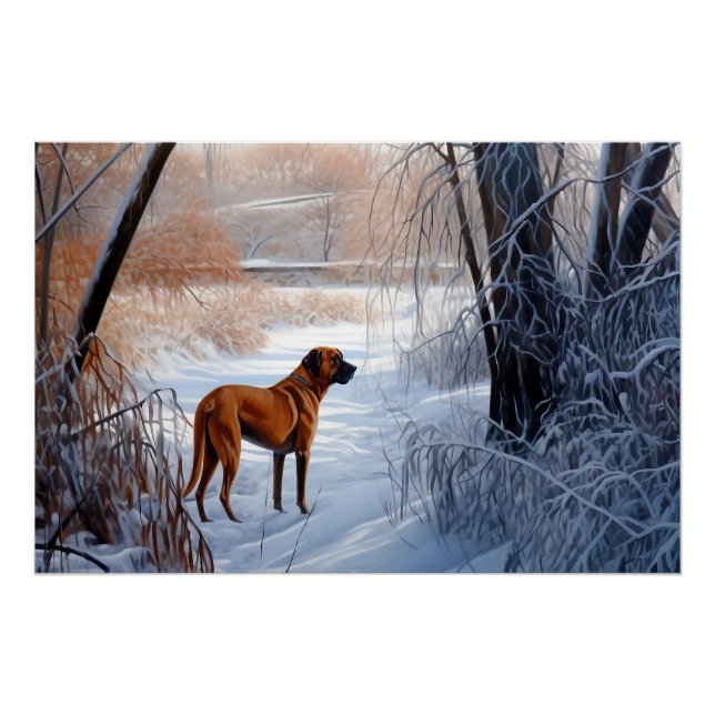 Rhodesian Ridgeback Let It Snow Christmas  Poster (Front)