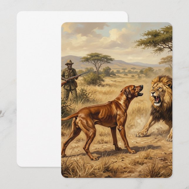 Rhodesian Ridgeback Lion Hound Art Invitation (Front/Back)