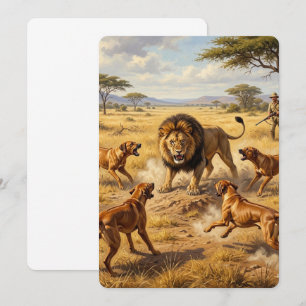 Rhodesian Ridgeback Lion Hound Art Invitation