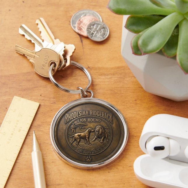 Rhodesian Ridgeback Lion Hound Art Key Ring (Desk)