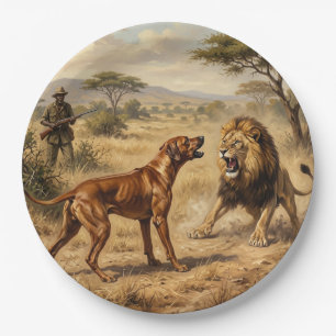 Rhodesian Ridgeback Lion Hound Art Paper Plate