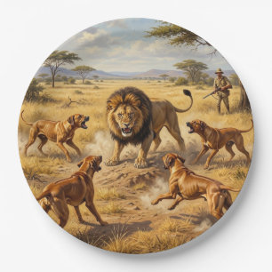 Rhodesian Ridgeback Lion Hound Art Paper Plate
