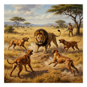 Rhodesian Ridgeback Lion Hound Art Poster