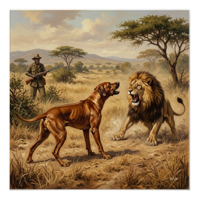 Rhodesian Ridgeback Lion Hound Art Poster (Front)