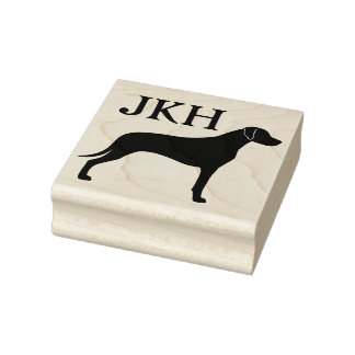Rhodesian Ridgeback Monogram Dog Breed Silhouette Rubber Stamp