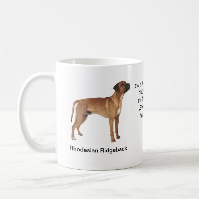 Rhodesian Ridgeback Mug - With images and a motif (Left)
