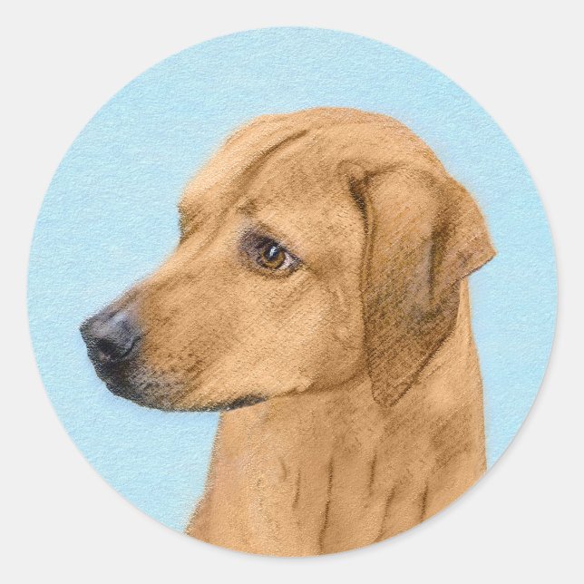 Rhodesian Ridgeback Painting - Original Dog Art Classic Round Sticker (Front)