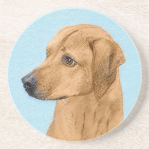 Rhodesian Ridgeback Painting - Original Dog Art Coaster