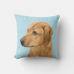 Rhodesian Ridgeback Painting - Original Dog Art Cushion