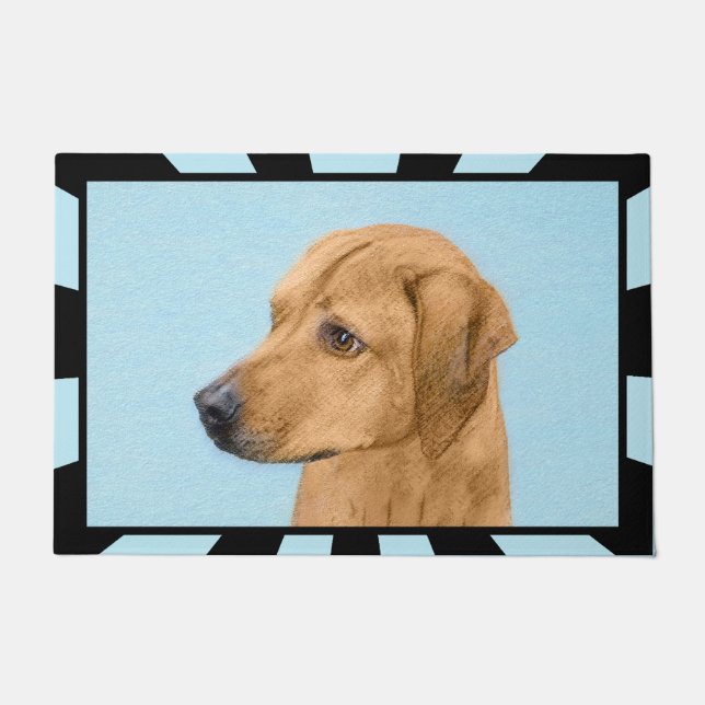 Rhodesian Ridgeback Painting - Original Dog Art Doormat (Front)