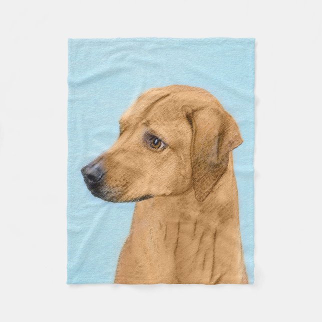 Rhodesian Ridgeback Painting - Original Dog Art Fleece Blanket (Front)