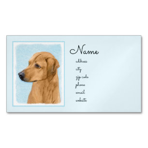 Rhodesian Ridgeback Painting - Original Dog Art Magnetic Business Card