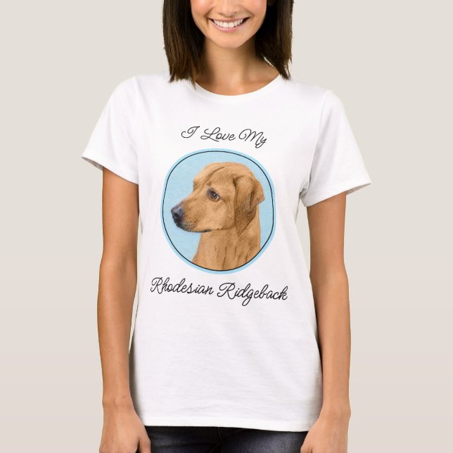 Rhodesian Ridgeback Painting - Original Dog Art T-Shirt (Front)