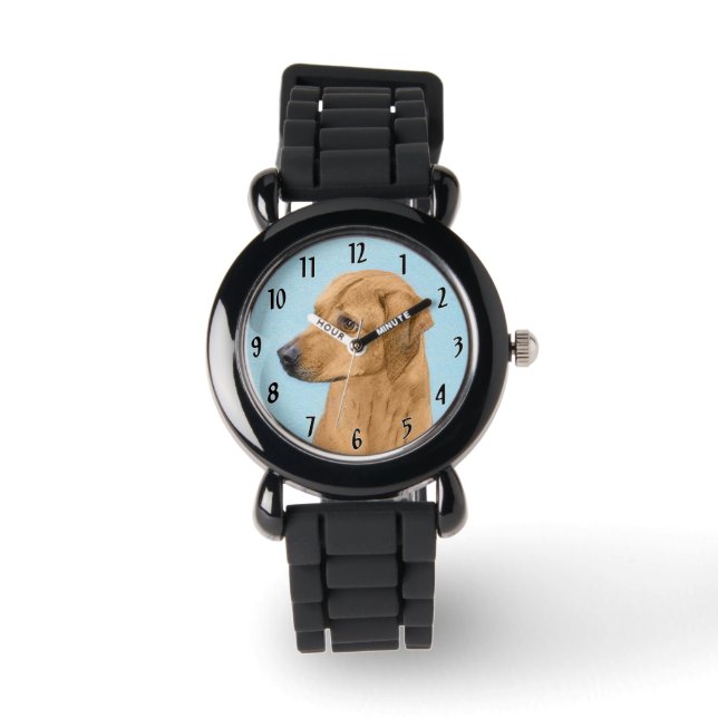 Rhodesian Ridgeback Painting - Original Dog Art Watch (Front)