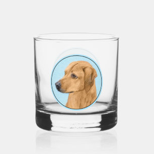 Rhodesian Ridgeback Painting - Original Dog Art Whiskey Glass