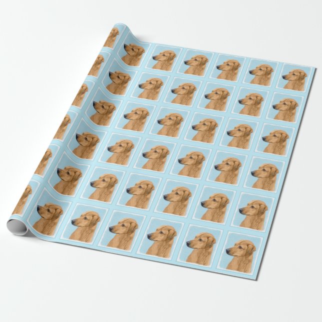Rhodesian Ridgeback Painting - Original Dog Art Wrapping Paper (Unrolled)