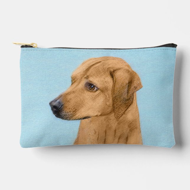 Rhodesian Ridgeback Painting Red Wheaten Dog Art Accessory Pouch (Front)
