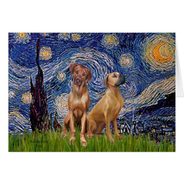 Rhodesian Ridgeback Pair - Starry Night (Front Horizontal)