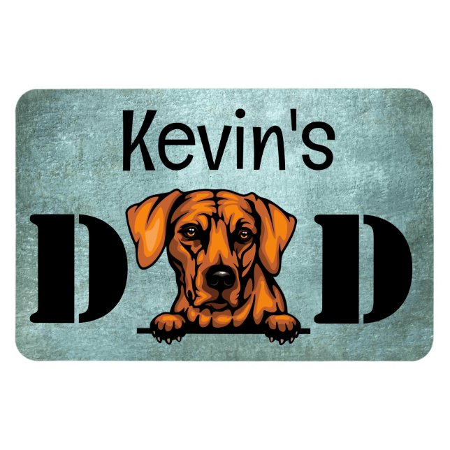  Rhodesian Ridgeback Peeking Personalised Dad  Magnet (Horizontal)