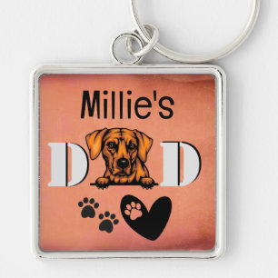 Rhodesian Ridgeback Personalised Peeking Key Ring