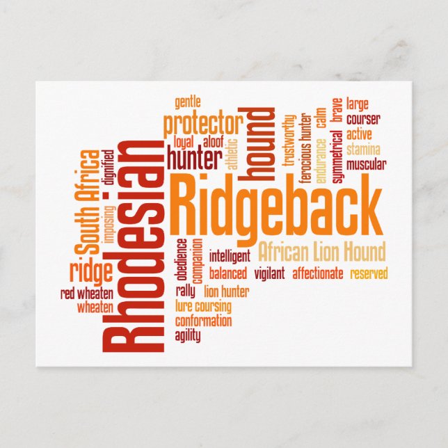 Rhodesian Ridgeback Postcard (Front)