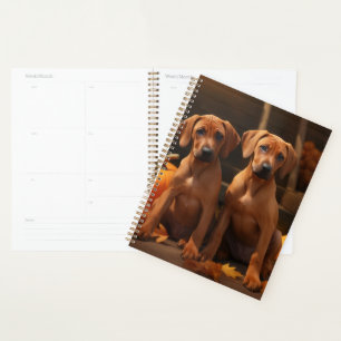 Rhodesian Ridgeback Puppy Autumn Delight Pumpkin Planner