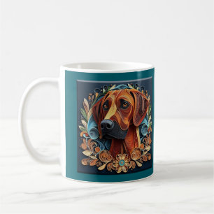 Rhodesian Ridgeback Quilling Style Art Mug