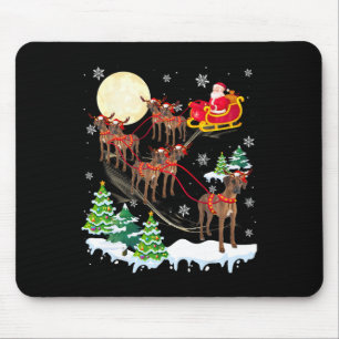 Rhodesian Ridgeback Reindeer Christmas Dog Riding Mouse Pad