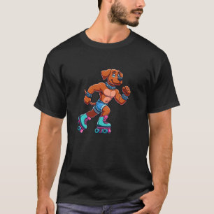 Rhodesian Ridgeback Roller Skating Dog Funny Skate T-Shirt