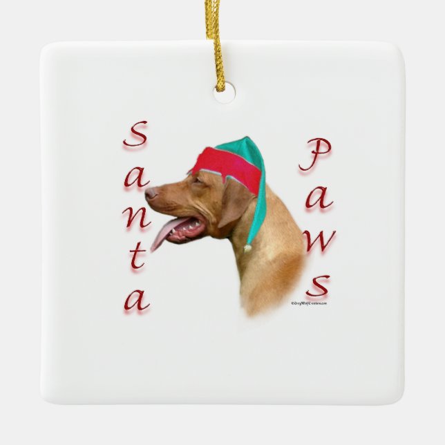 Rhodesian Ridgeback Santa Paws Ceramic Ornament (Front)